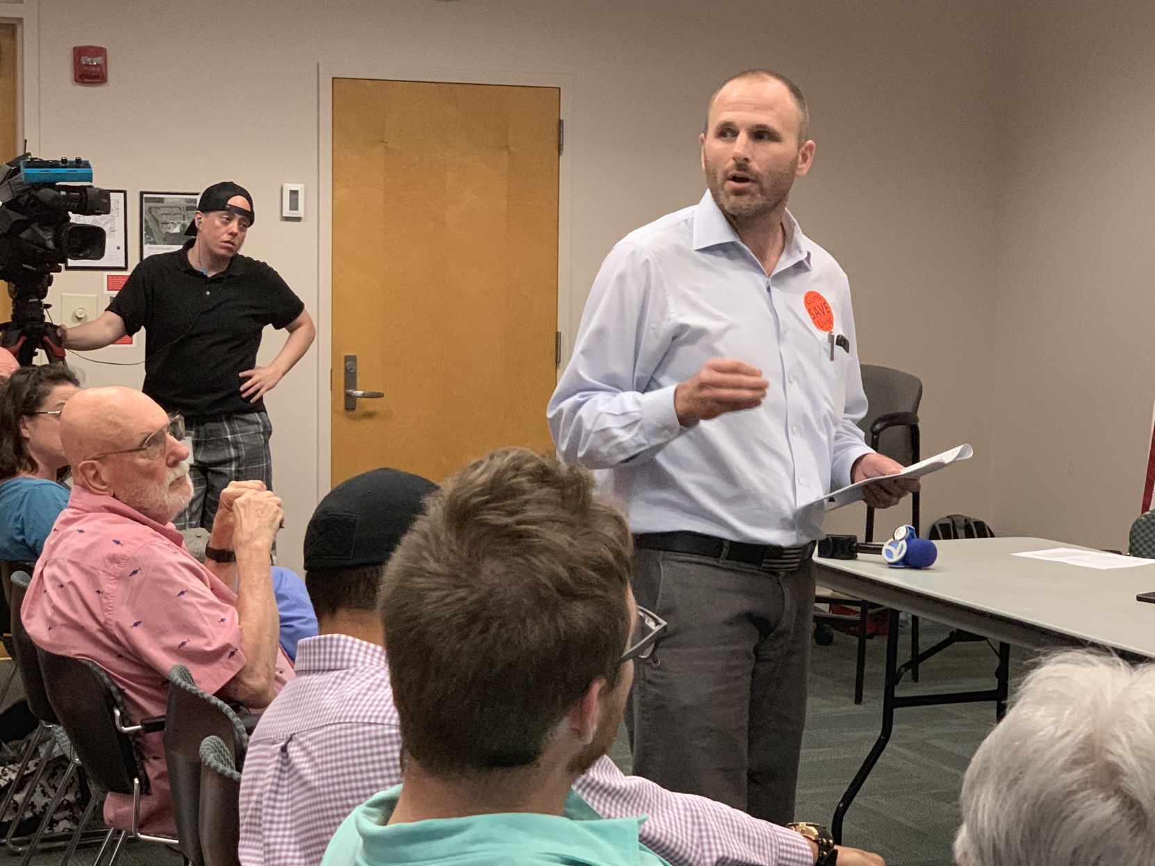 Garth Robbins, a gun rights advocate, speaks during July 1 forum on gun violence